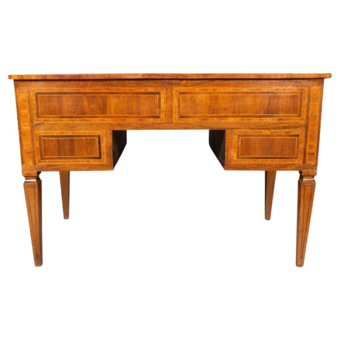 north italian neoclassical walnut and inlaid writing table 0174