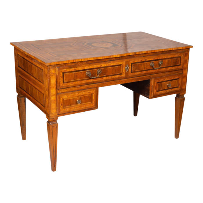 north italian neoclassical walnut and inlaid writing table 1048