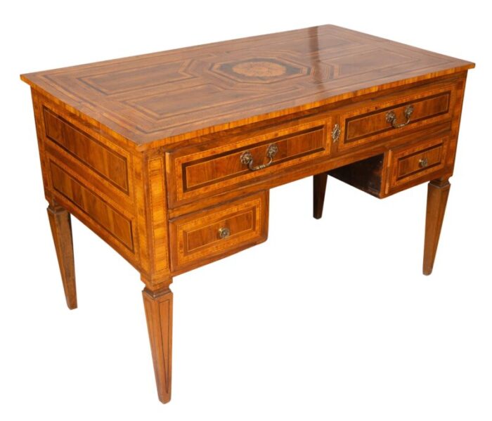 north italian neoclassical walnut and inlaid writing table 2640