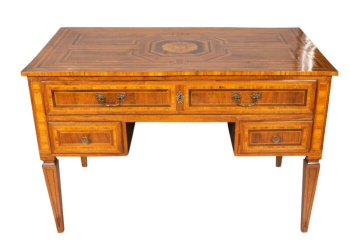 north italian neoclassical walnut and inlaid writing table 3305