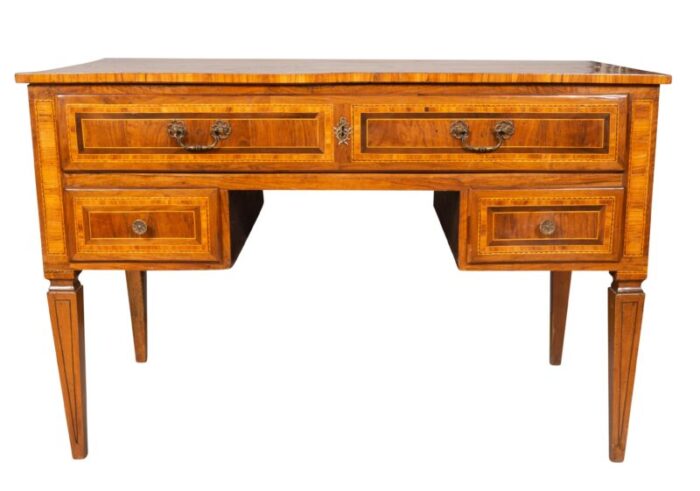 north italian neoclassical walnut and inlaid writing table 8116