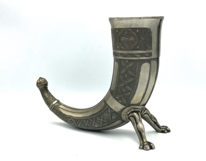 norwegian drinking viking horn by aksel holmsen 1920s 2