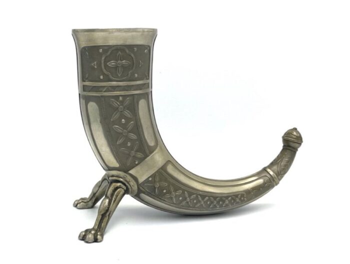 norwegian drinking viking horn by aksel holmsen 1920s 6