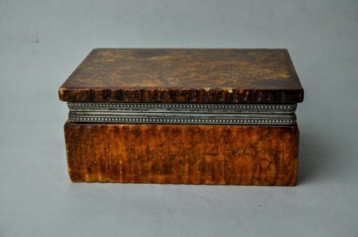 ocher alabaster box attributed to romano bianchi italy 1970s 4