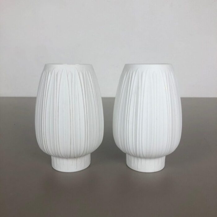 op art porcelain artichoke vase by heinrich selb germany 1970s set of 2 17