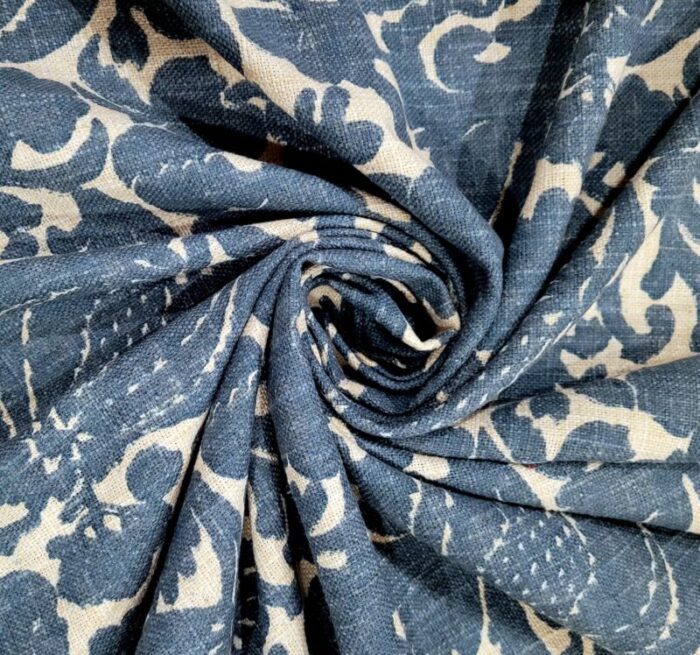 p kaufmann batik pomegranate indigo cotton basketweave fabric 5 yards 7216