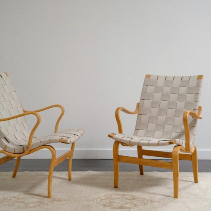 pair of eva armchairs by bruno mathsson 1970s 2565