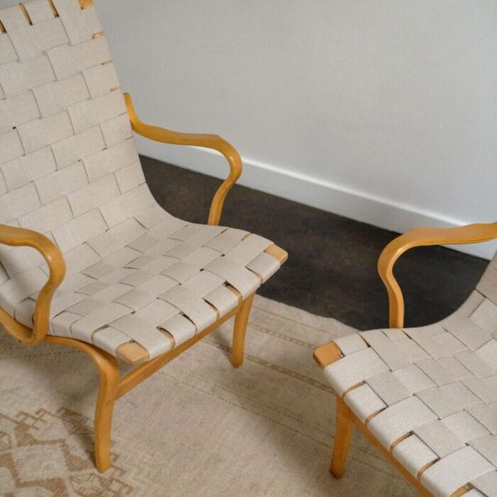 pair of eva armchairs by bruno mathsson 1970s 9358