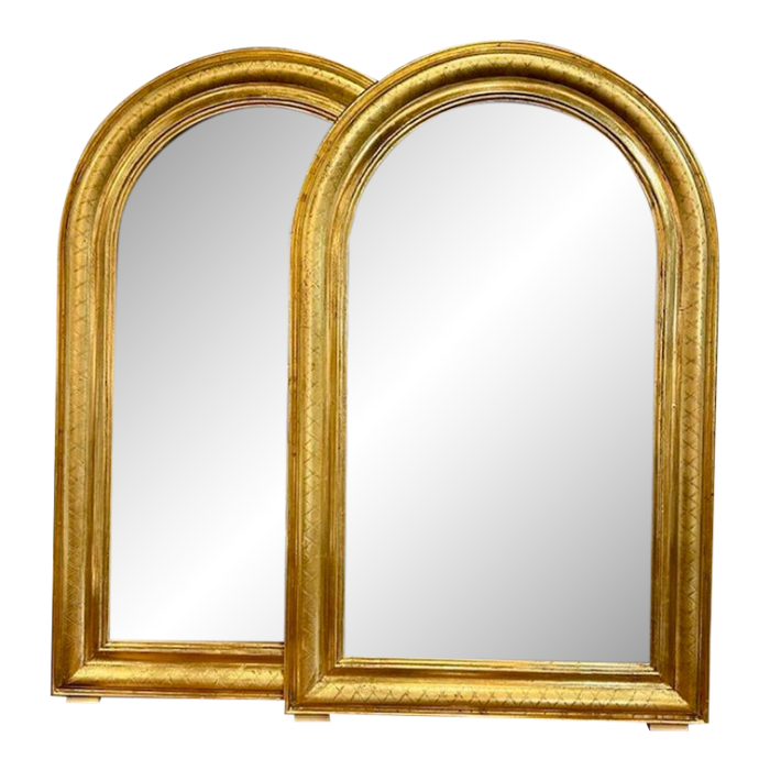 pair of french louis philippe arch top mirrors 6652