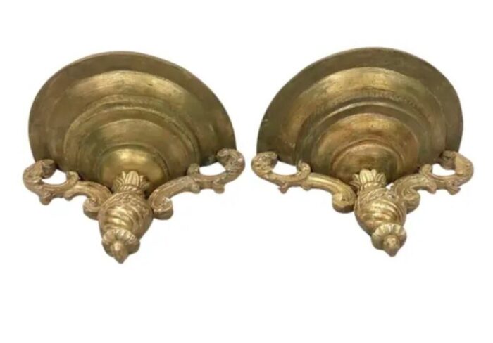 pair of italian carved and giltwood wall brackets 3178