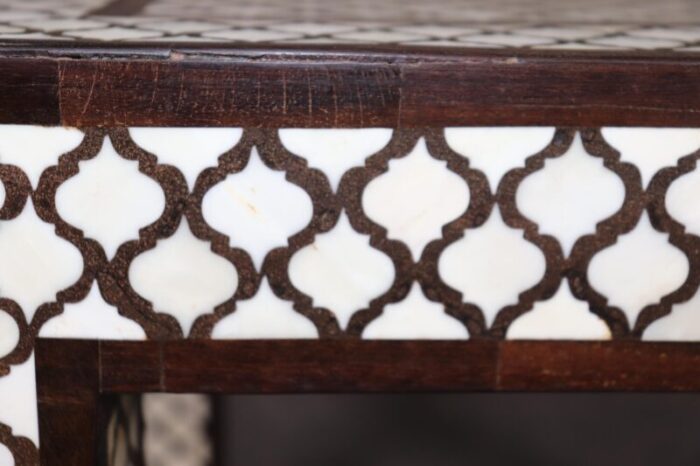 pair of moroccan bone inlaid square shaped end tables 2704