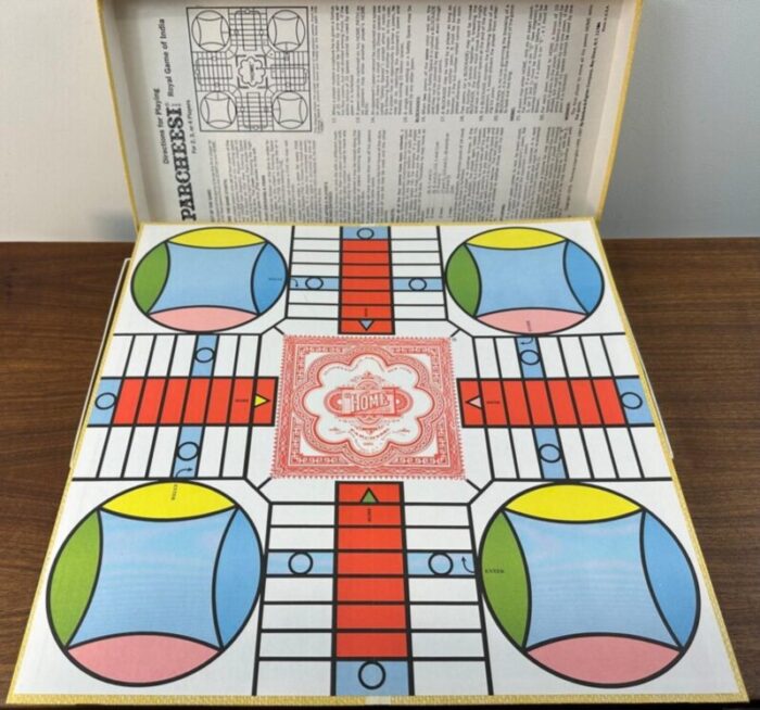 parcheesi board game royal game of india vtg 1975 popular edition complete 4147