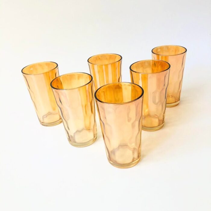 peach luster tumblers set of 6 5706