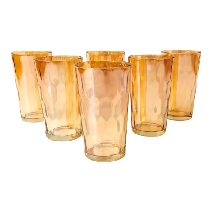 peach luster tumblers set of 6 6035