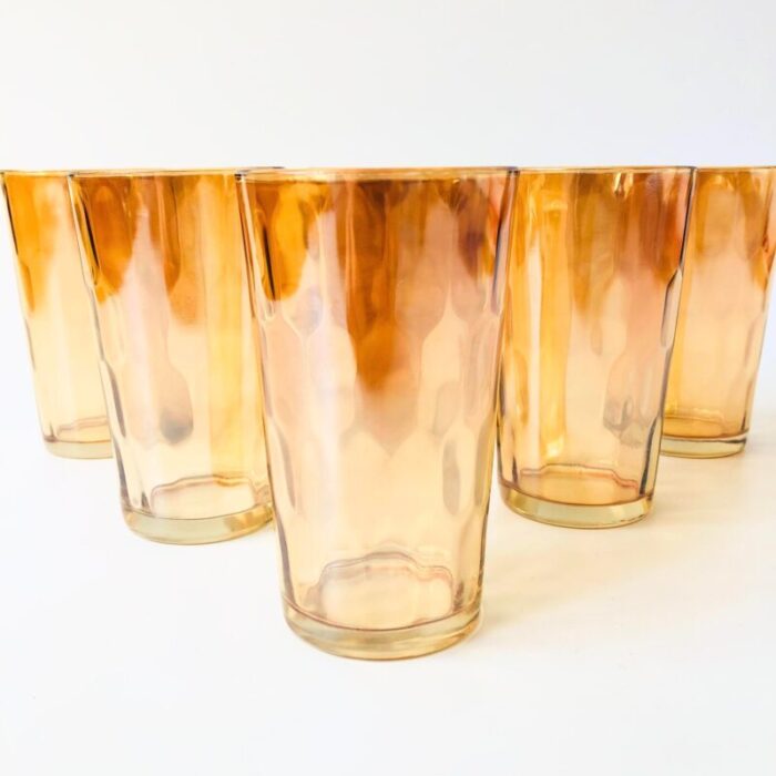 peach luster tumblers set of 6 8381