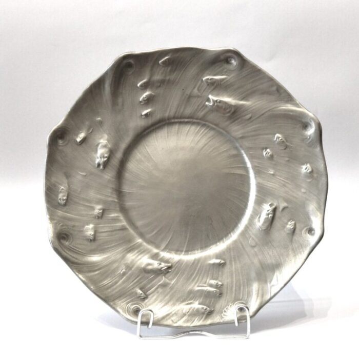 pewter plate by olof ahlberg schreuder olsson sweden 1938 1