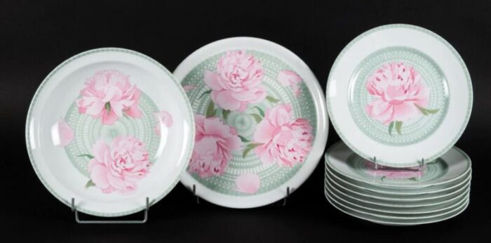 pivoines dinner service from hermes set of 14 3