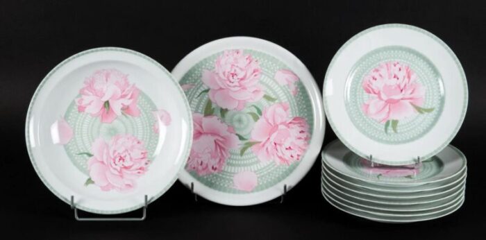 pivoines dinner service from hermes set of 14 6