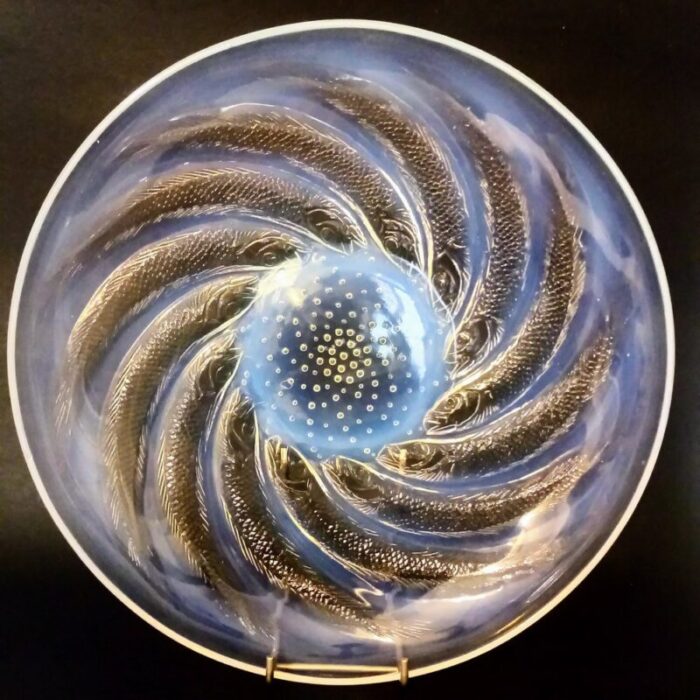 plate from the poissons series in opalescent crystal by rene lalique france 1930 1