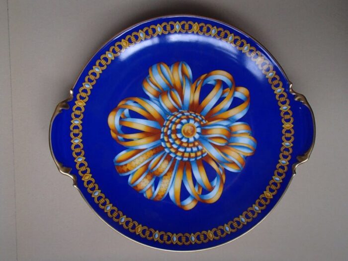 porcelain cocarde de soie plate from hermes 1980s 1