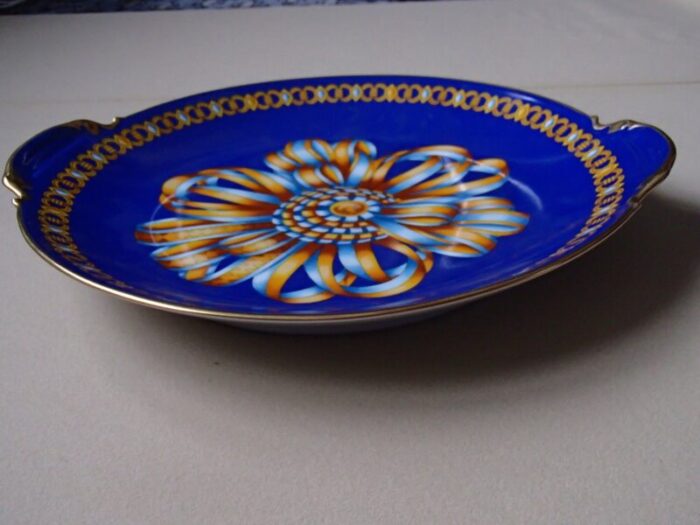 porcelain cocarde de soie plate from hermes 1980s 3