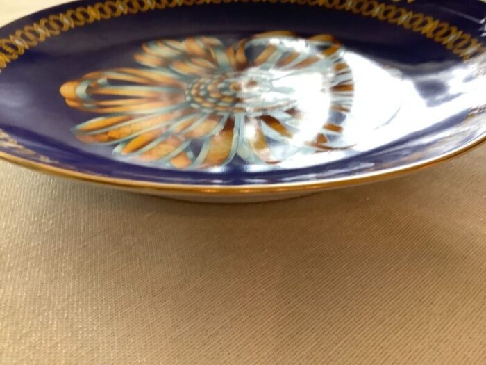 porcelain cocarde de soie plate from hermes 1980s 8