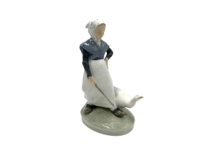 porcelain goose woman figurine from royal copenhagen denmark 1960s 1