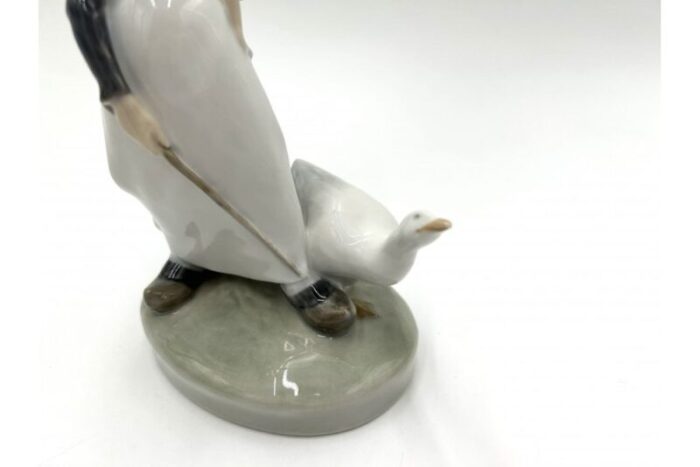 porcelain goose woman figurine from royal copenhagen denmark 1960s 5