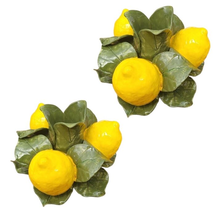 porcelain lemon candleholders set of 2 1