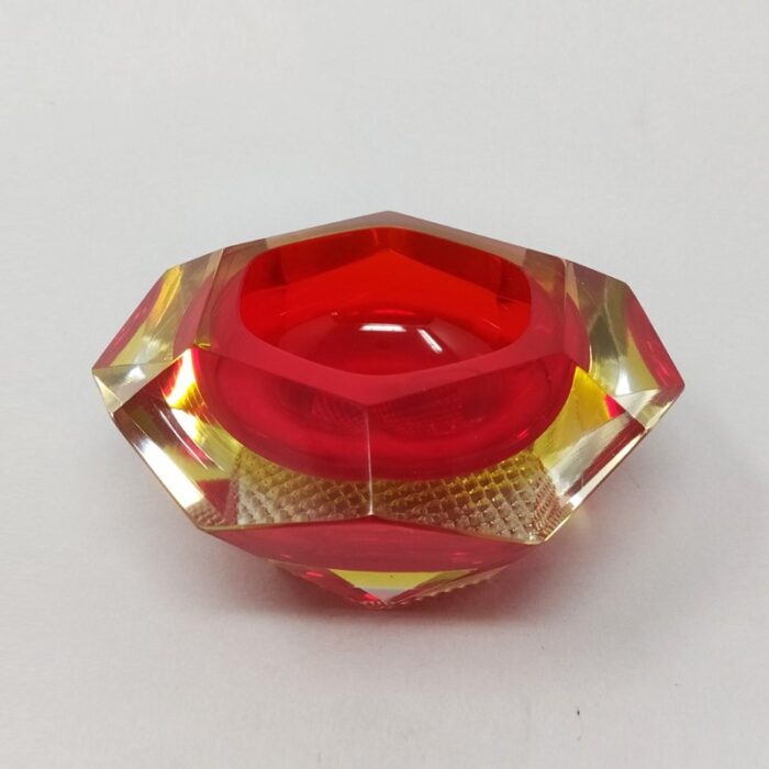 red ashtray or vide poche by flavio poli for seguso 1960s 1