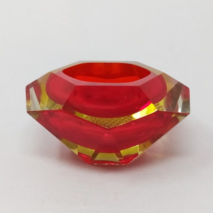 red ashtray or vide poche by flavio poli for seguso 1960s 2