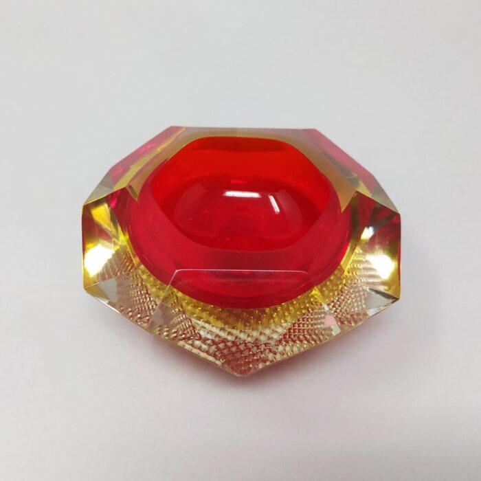 red ashtray or vide poche by flavio poli for seguso 1960s 3