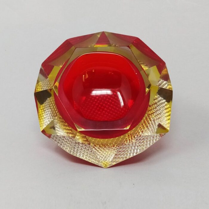 red ashtray or vide poche by flavio poli for seguso 1960s 4