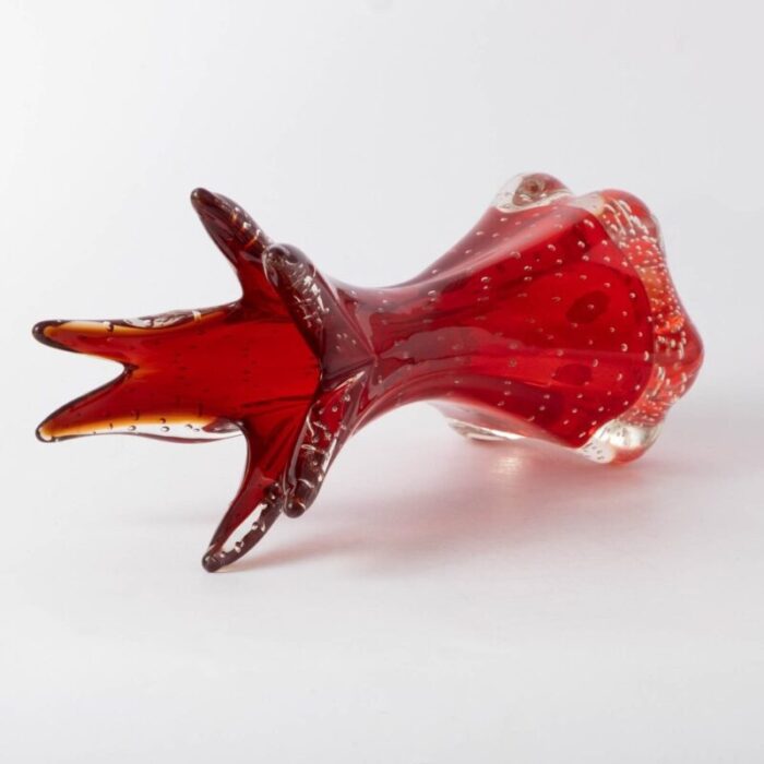 red murano bullicante glass vase 1960s 3