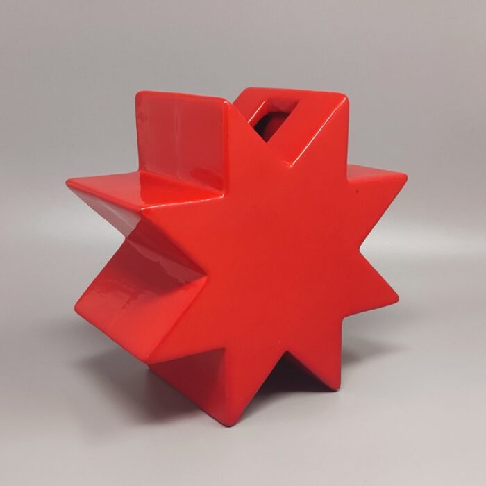 red vase hsing by ettore sottsass italy 1980s 2