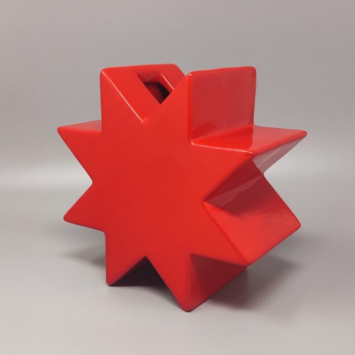 red vase hsing by ettore sottsass italy 1980s 3