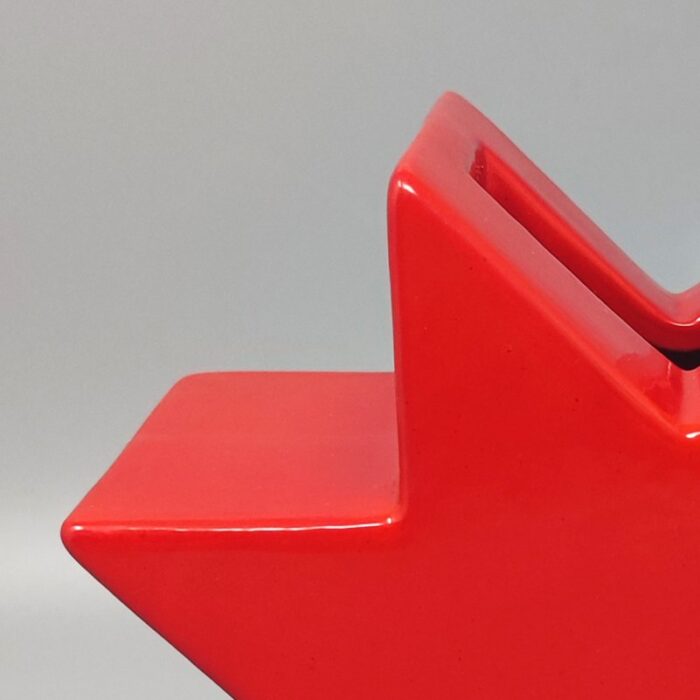 red vase hsing by ettore sottsass italy 1980s 6