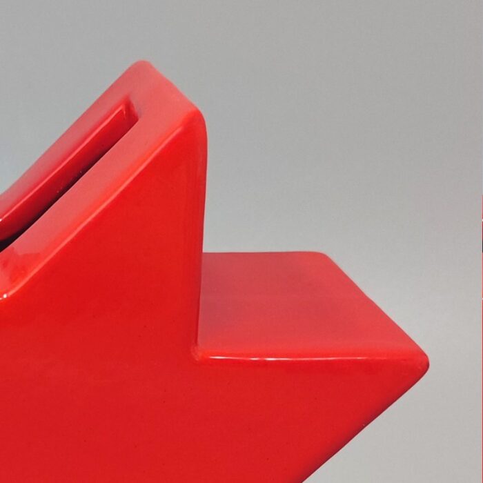 red vase hsing by ettore sottsass italy 1980s 7