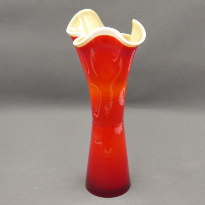 red white murano glass vase italy 11