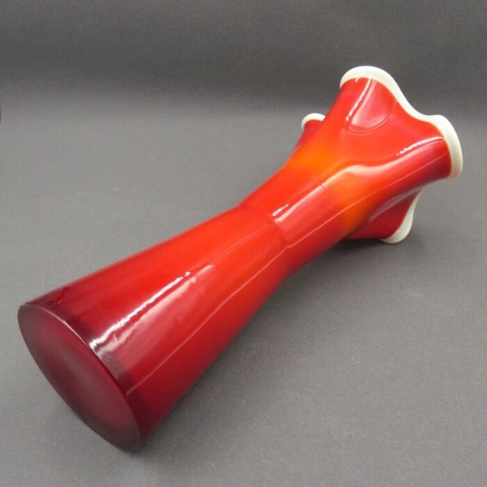 red white murano glass vase italy 9