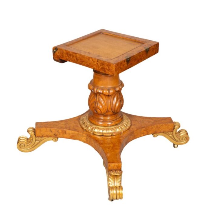 regency burl elm and giltwood center table 1316