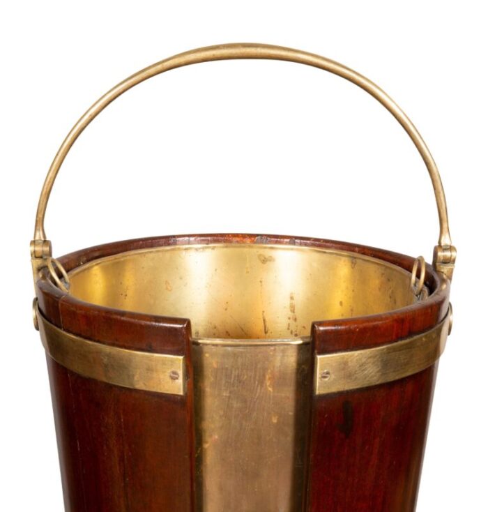 regency mahogany and brass banded plate buckets a pair 1342