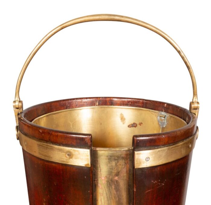 regency mahogany and brass banded plate buckets a pair 2513