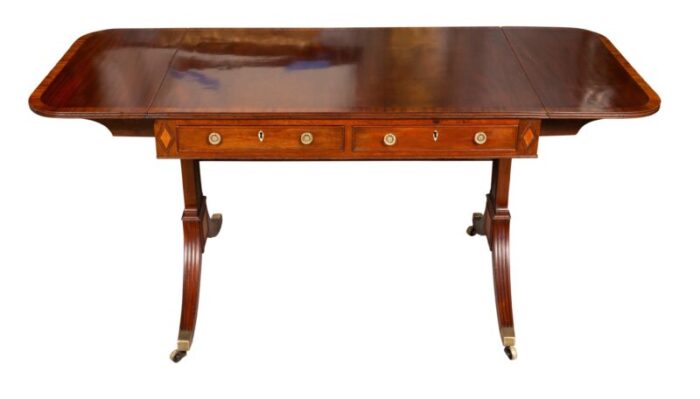 regency mahogany and satinwood sofa table 5900