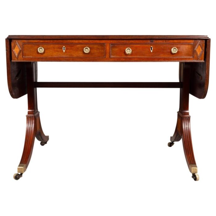 regency mahogany and satinwood sofa table 9723