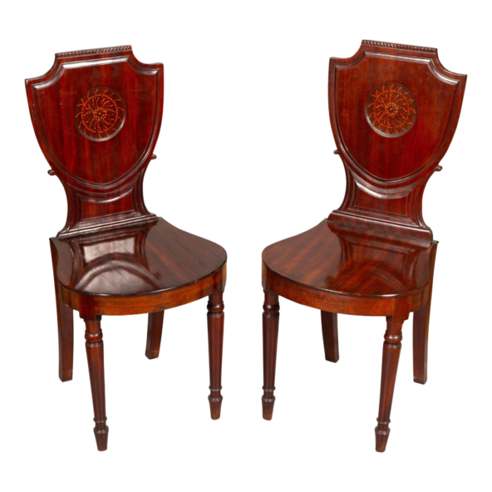 regency mahogany hall chairs a pair 5344