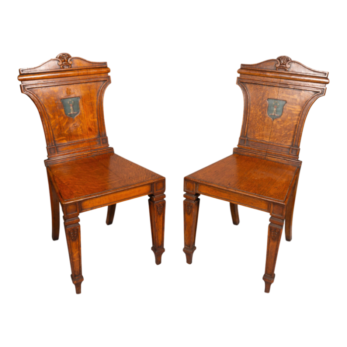 regency oak hall chairs a pair 3490