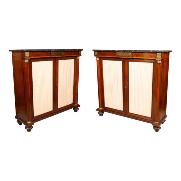 regency rosewood and brass inlaid cabinets a pair 6390