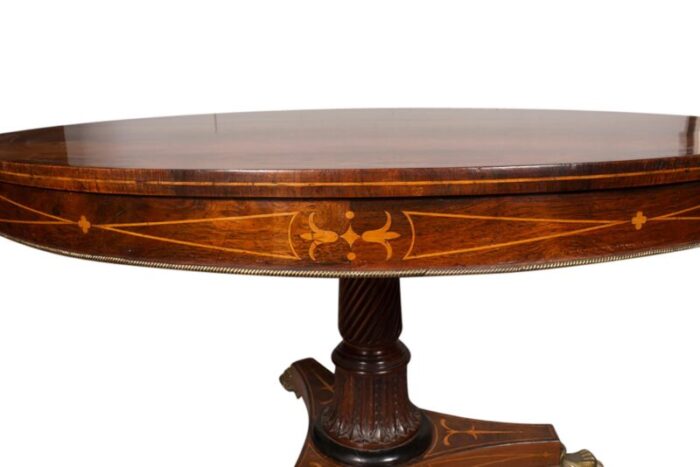 regency rosewood and satinwood center table 1966