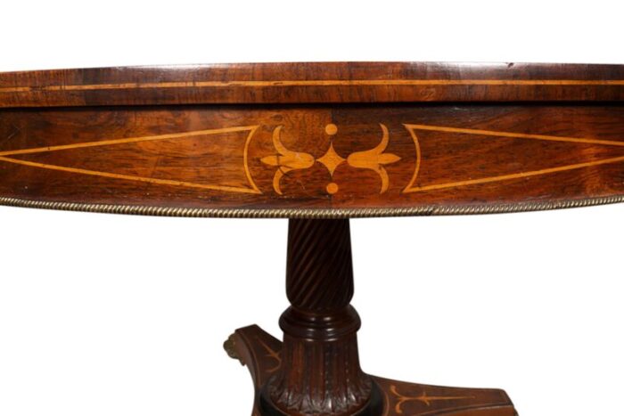 regency rosewood and satinwood center table 3224